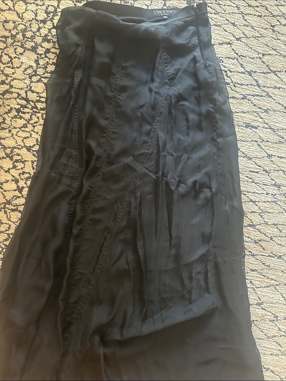 rag & bone Black Flowing silk Maxi Skirt - Picture 10 of 12